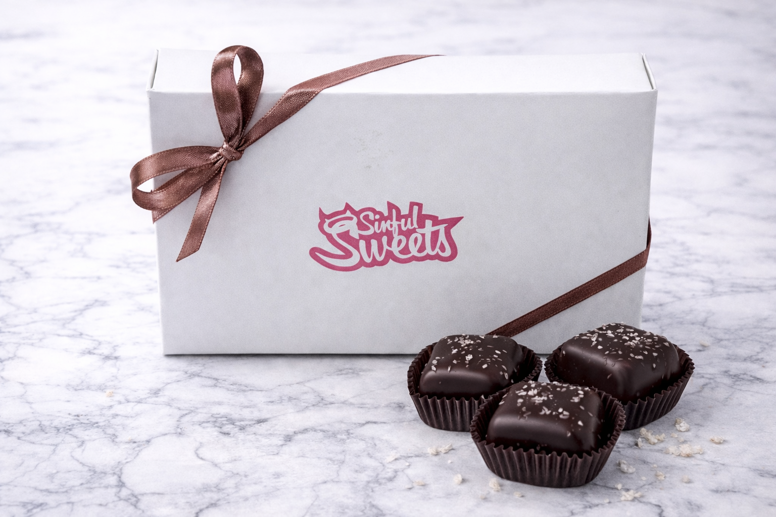 Dark Chocolate Salted Caramels, 12PC