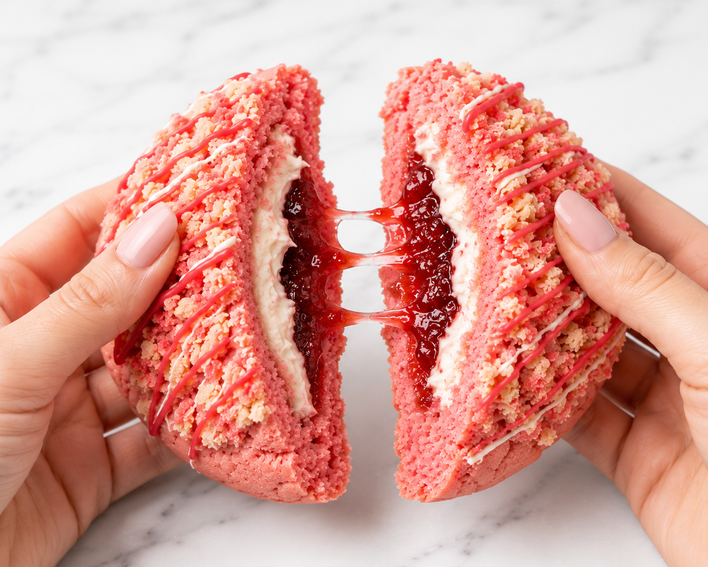Strawberry Short Cake Stuffed Cookie